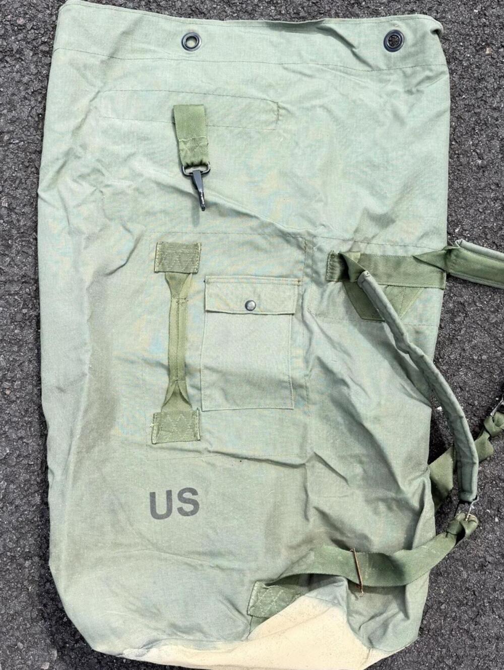 GI Military Heavy Duty Nylon Duffle Bag Rucksack Backpack USMC US Army Green